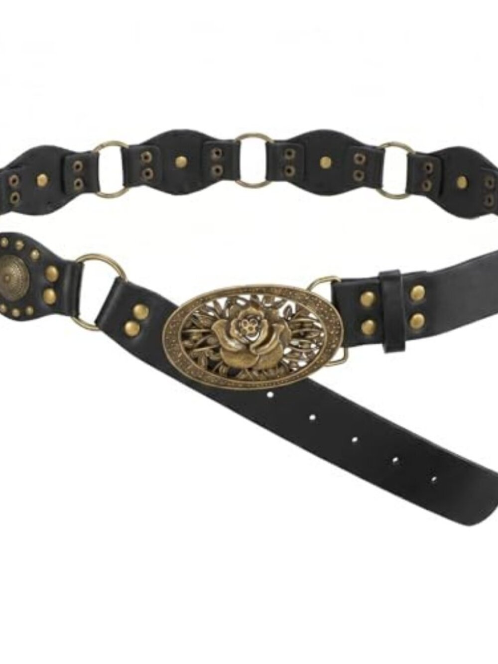 Western Leather Belts for Women Vintage Cowgirl Coowboy Studded Rivets Belt